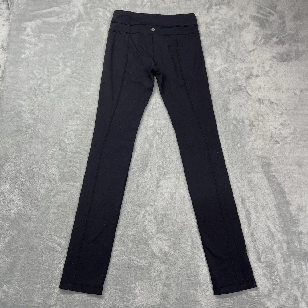 Lululemon Leggings Women 4 (26x33) Black Groove Slim Skinny Leg Athletic Pull On